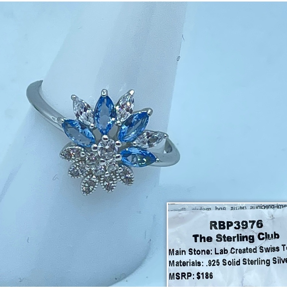Ring size 9 - Swiss blue topaz on .925 sterling silver